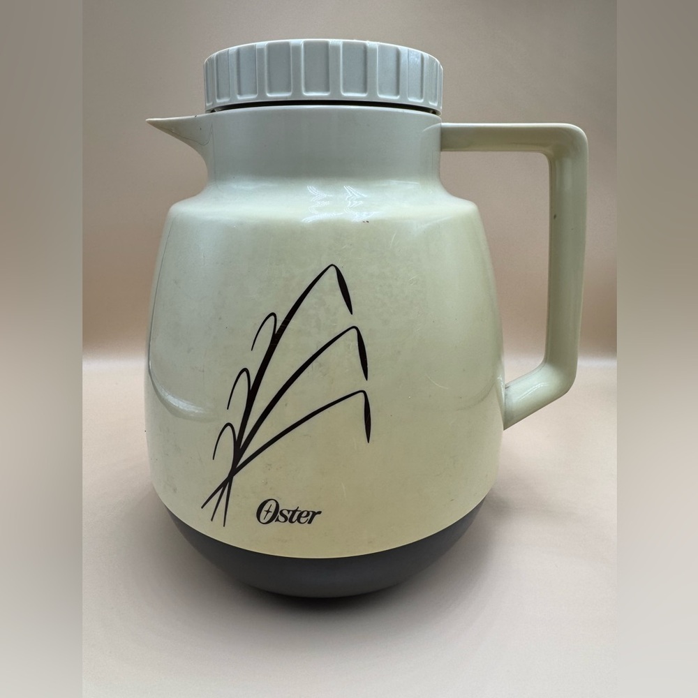 Vintage OSTER Carafe 56 oz Insulated Thermos Coffee Tea Pitcher Dial Lid